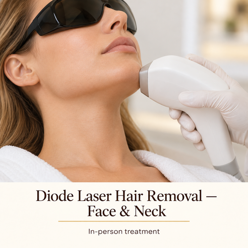 Illustrative Diode Laser Hair Removal — Face & Neck — in-person treatment