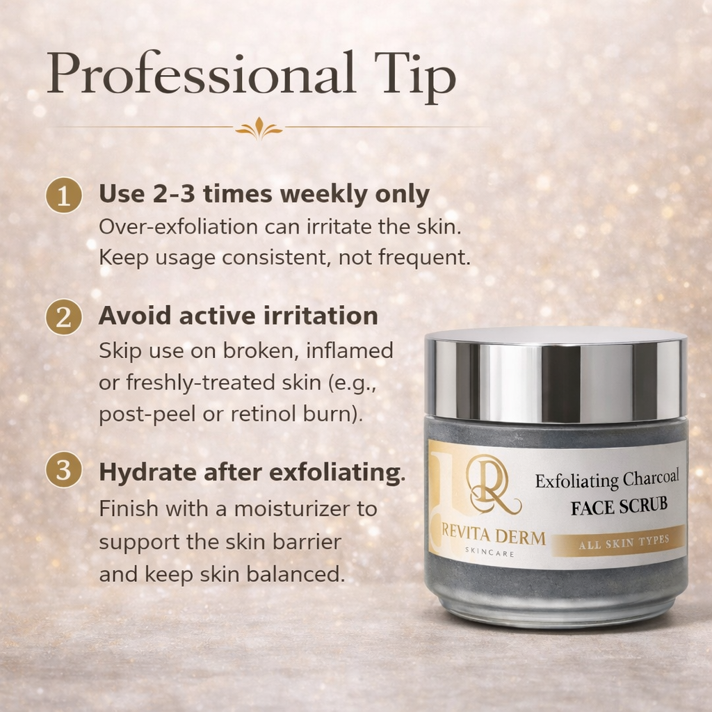 RevitaDerm Exfoliating Charcoal Face Scrub (All Skin Types)  50ml