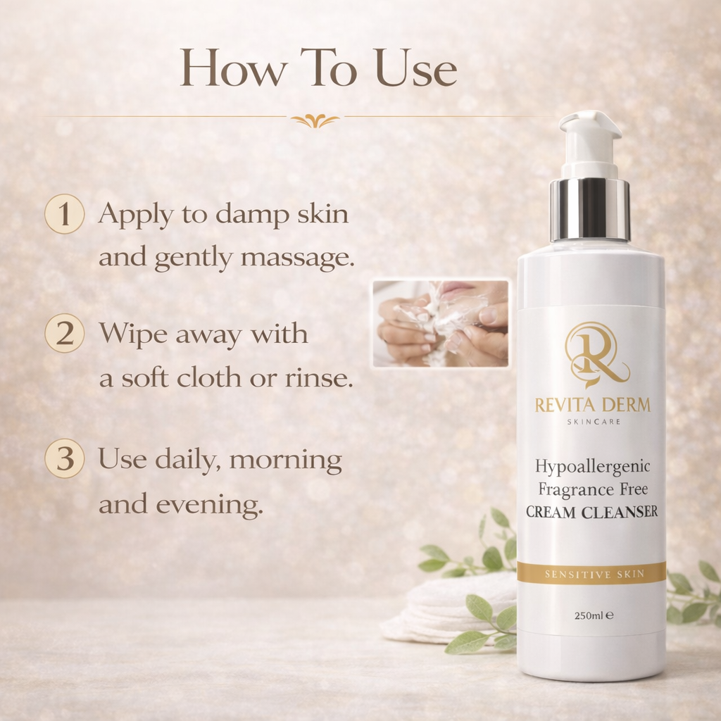 RevitaDerm Hypoallergenic Fragrance-Free Cream Cleanser (250ml)