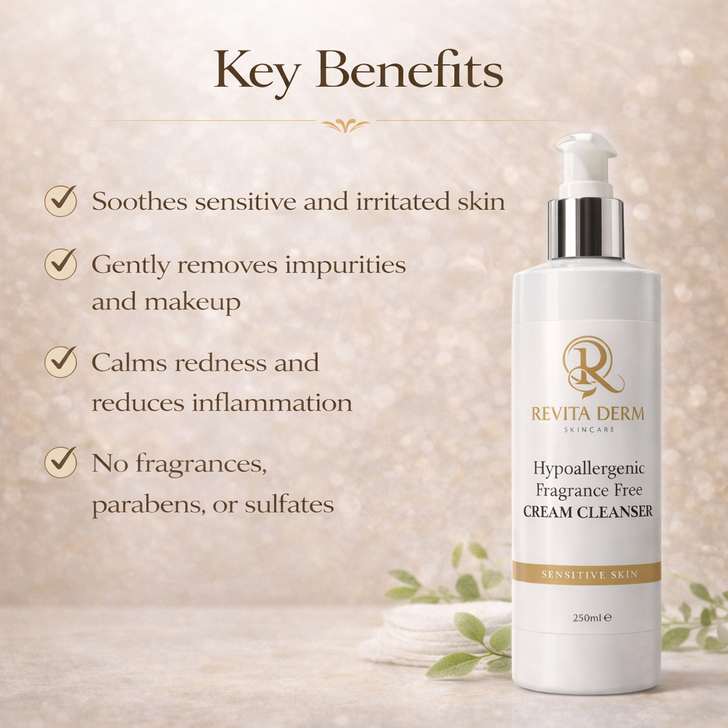 RevitaDerm Hypoallergenic Fragrance-Free Cream Cleanser (250ml)
