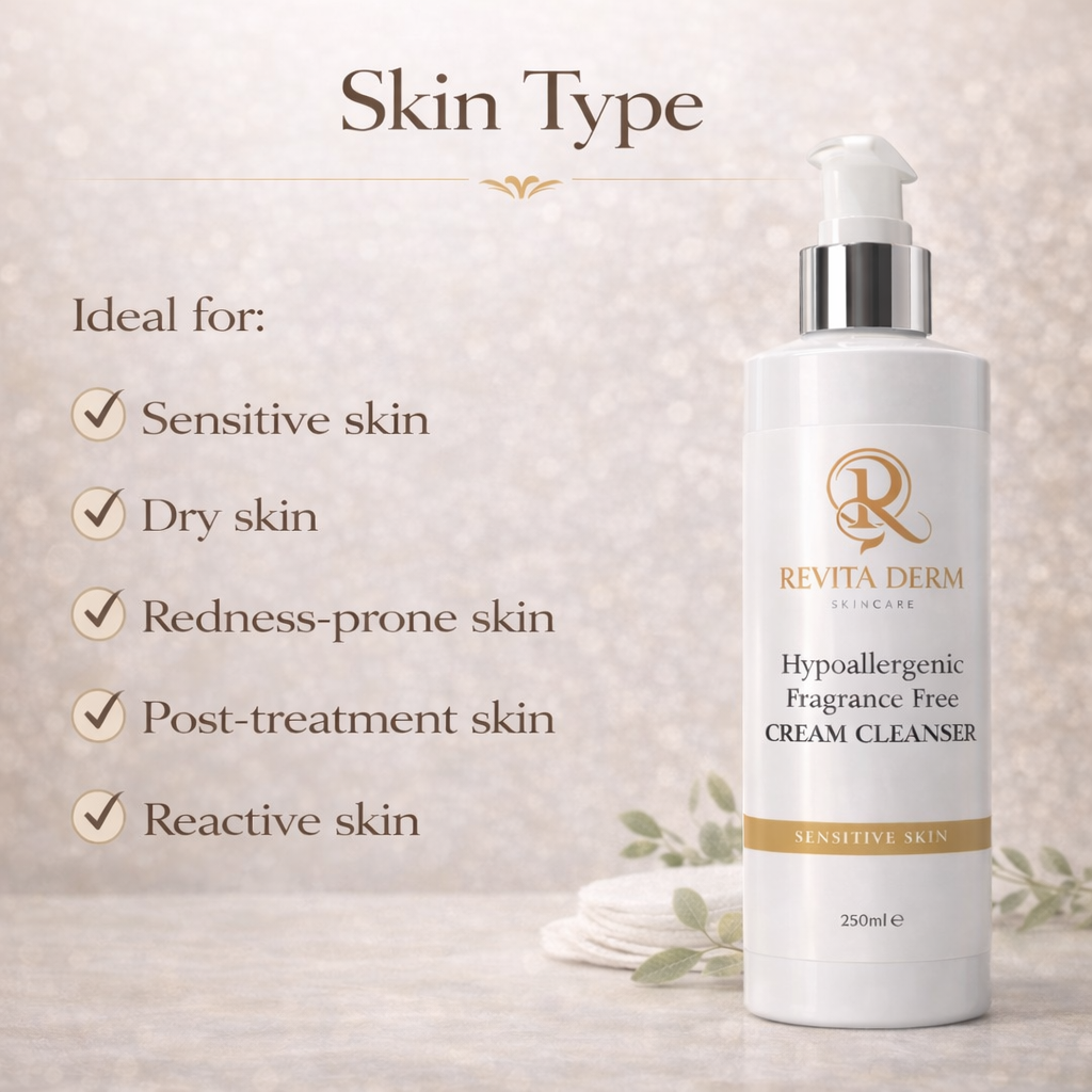 RevitaDerm Hypoallergenic Fragrance-Free Cream Cleanser (250ml)