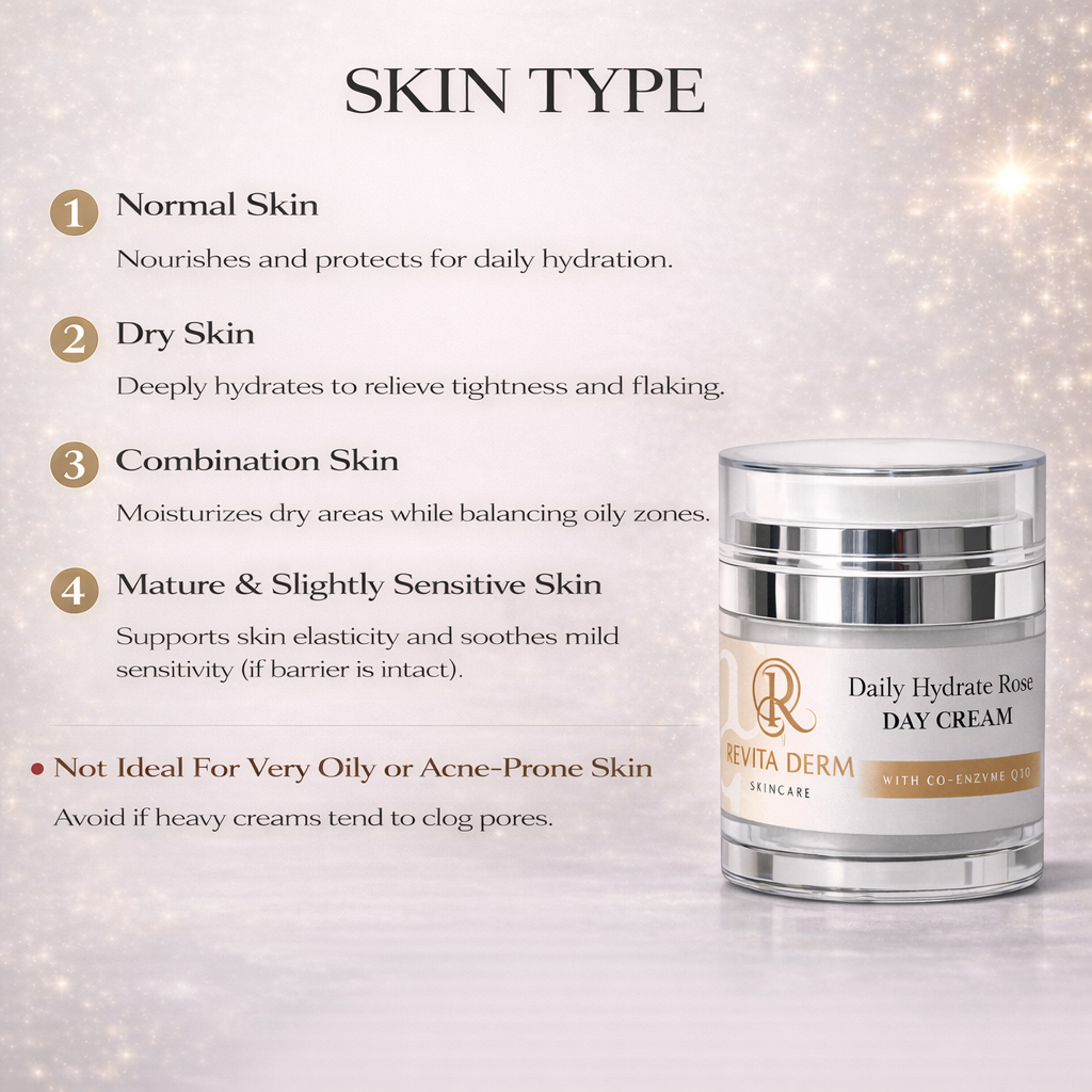 Revita Derm Daily Hydrate Rose Day Cream with Co-Enzyme Q10