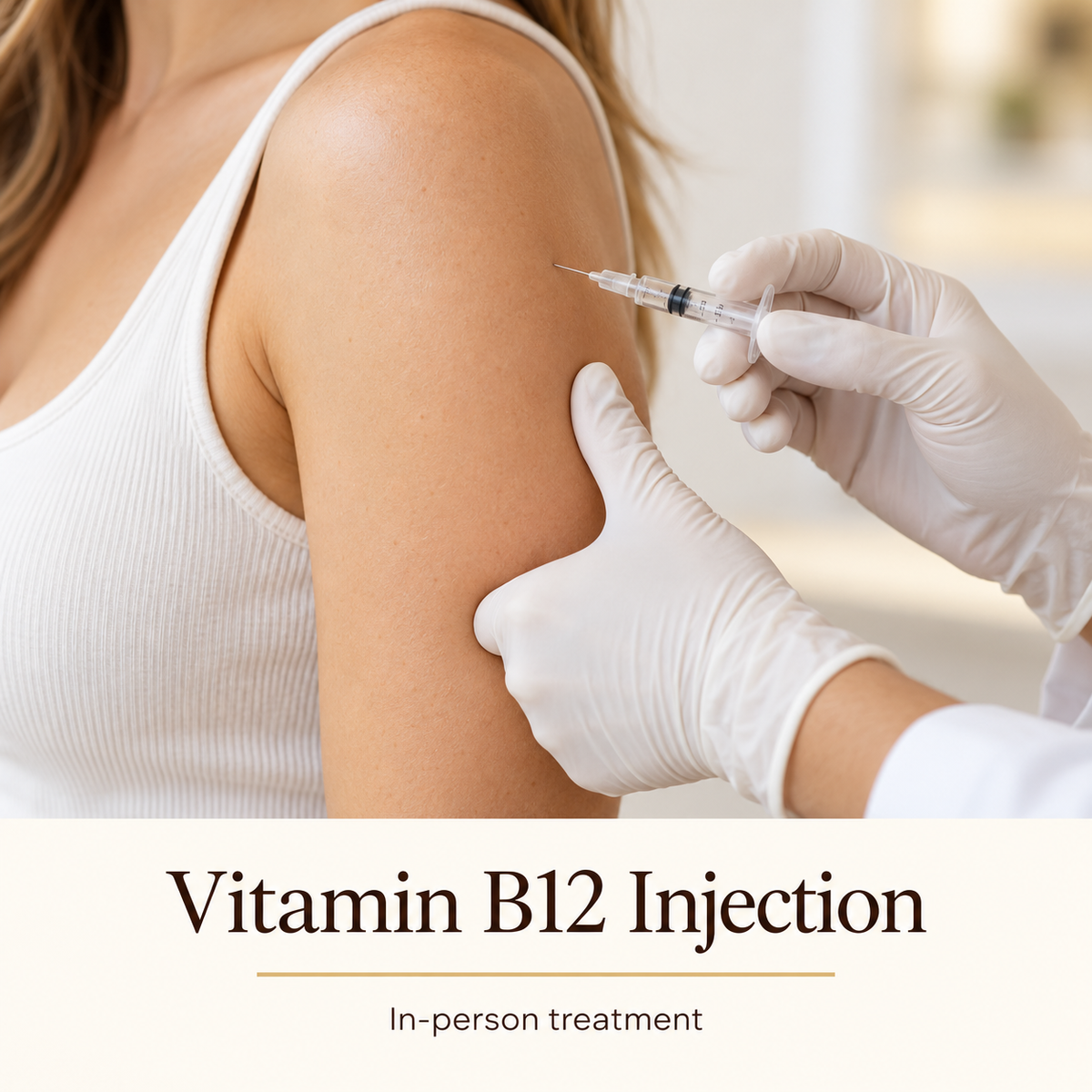 Illustrative Vitamin B12 Injection appointment image — in-person treatment